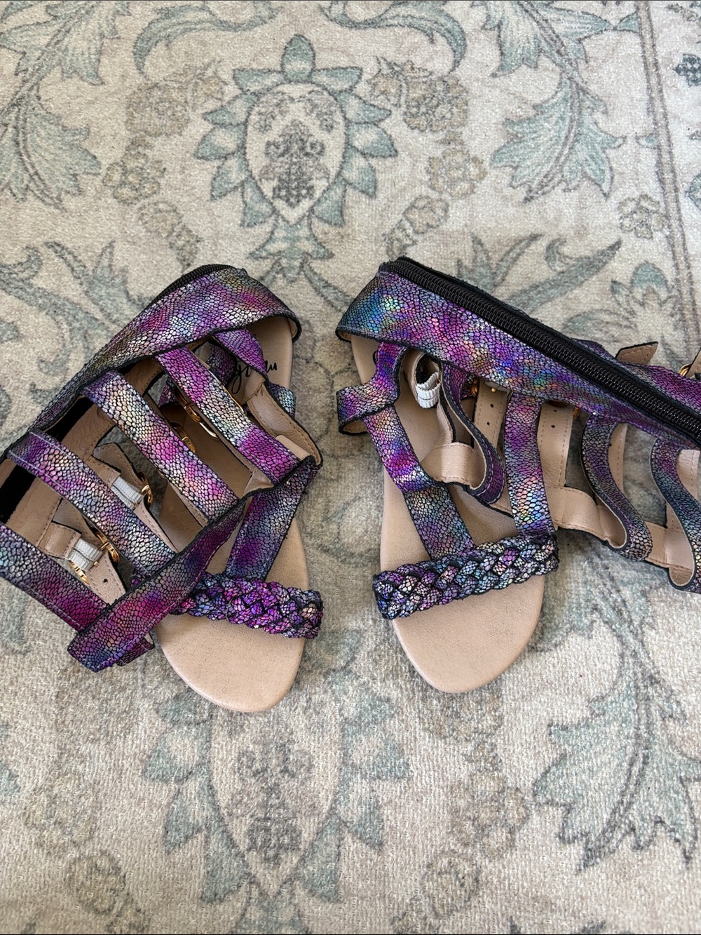 Monkey Feet Leather Gladiator Sandals 5/6Y